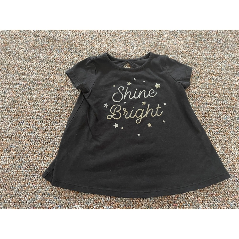 Jumping Beans Girls Black Shine Bright T-Shirt 2T